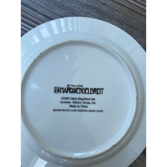 Salad plate, Mary Engelbreit, Love, Home, Family, pattern "Cup and Saucer" 2001 - Picture 2 of 4